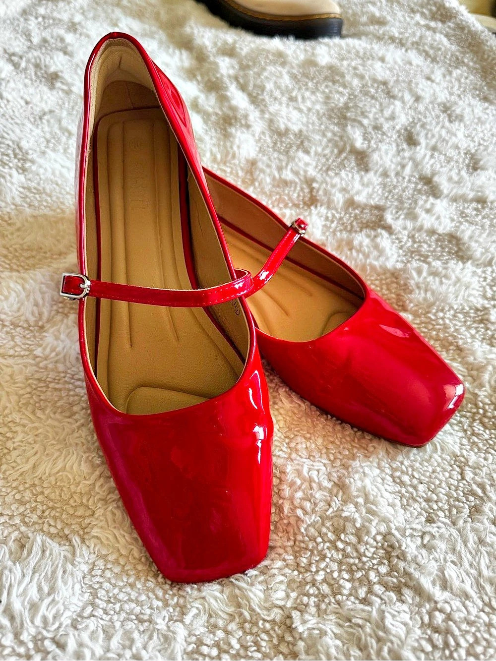 Red Patent Mary Jane Ballet Flats US 10